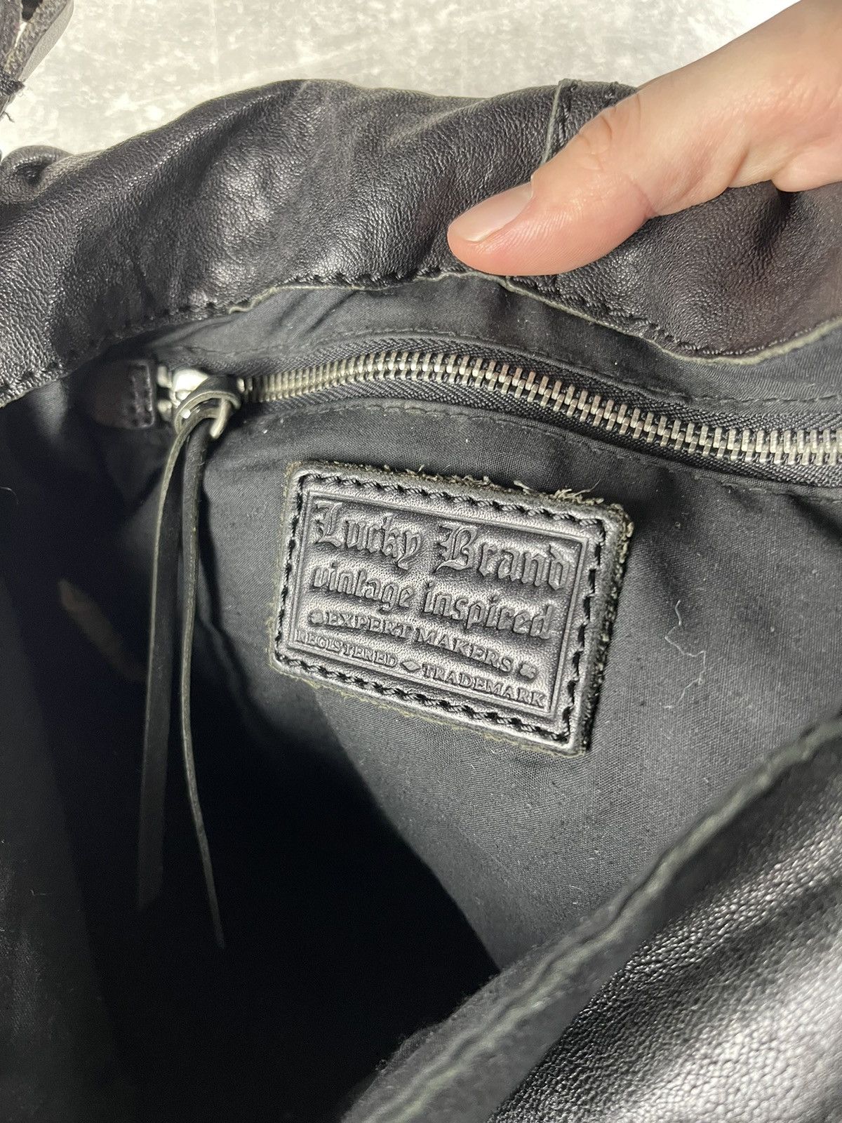 Lucky Brand Lucky Brand Avant Garde Black Lamb Leather Shoulder Boho Bag Size ONE SIZE - 11 Thumbnail