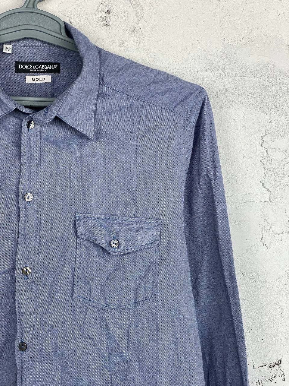 Designer × Dolce & Gabbana Dolce&Gabbana Luxury Jeans Pocket Blue Shirt Size US M / EU 48-50 / 2 - 4 Thumbnail