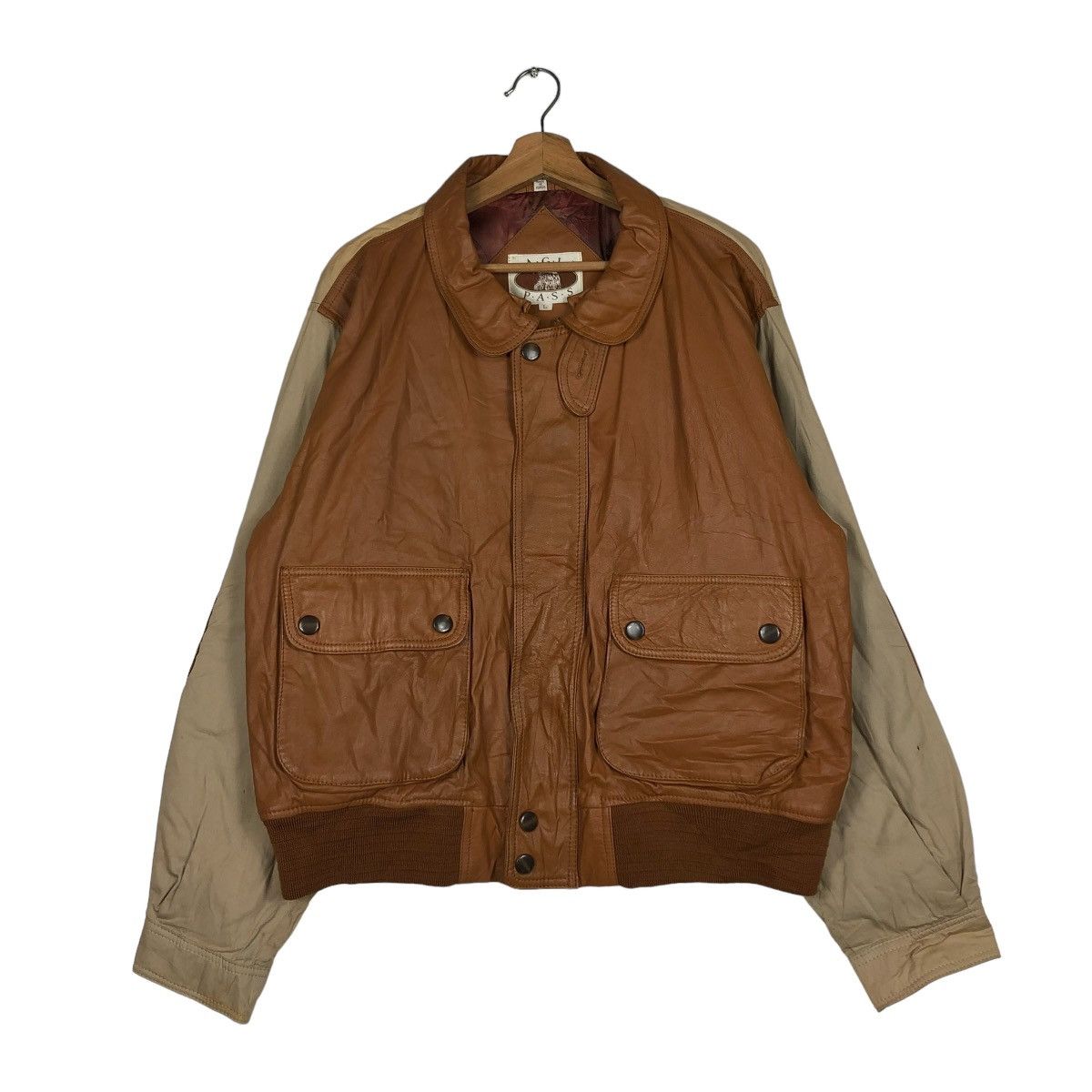Japanese Brand 🔥VINTAGE BIKER LEATHER JACKET EAGLE PASS ISSEY MIYAKE Size US L / EU 52-54 / 3 - 3 Thumbnail