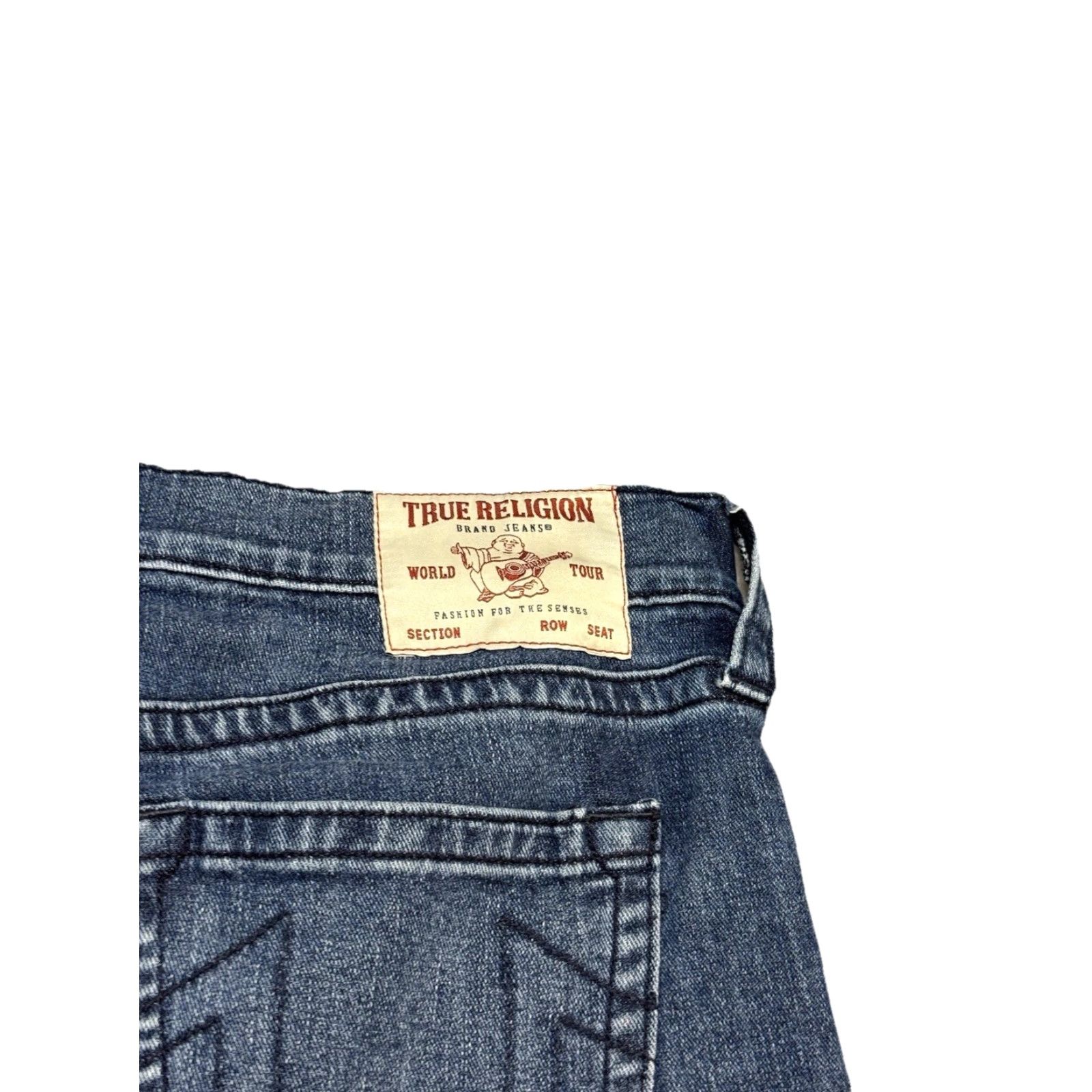 True Religion True Religion Jeans Relaxed Straight Blue Denim Logo Embroidered Button 34x32 Mens Regular 5-Pocket Size US 34 / EU 50 - 6 Thumbnail