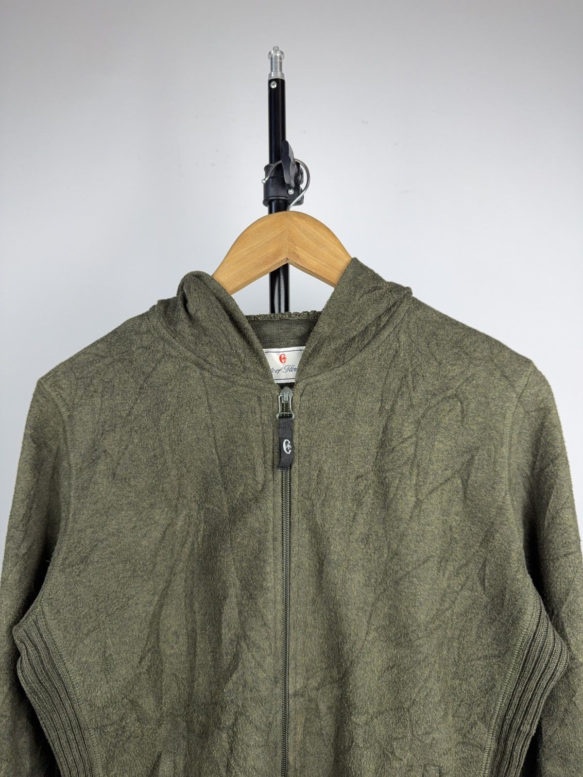 Conte of Florence 00s Conte of Florence Olive Fleece / Knit Zip Hoodie Italian Size M / US 6-8 / IT 42-44 - 2 Thumbnail