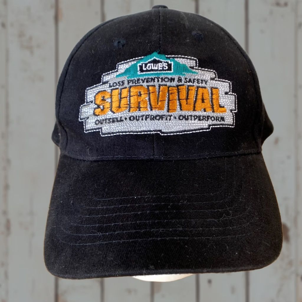 Vintage Lowe’s SURVIVAL Loss Prevention & Safety Strapback Hat Black Outdoors Baseball Cap One Size Adjustable Unisex Adults Mens Womens Boys Girls Size ONE SIZE - 1 Thumbnail
