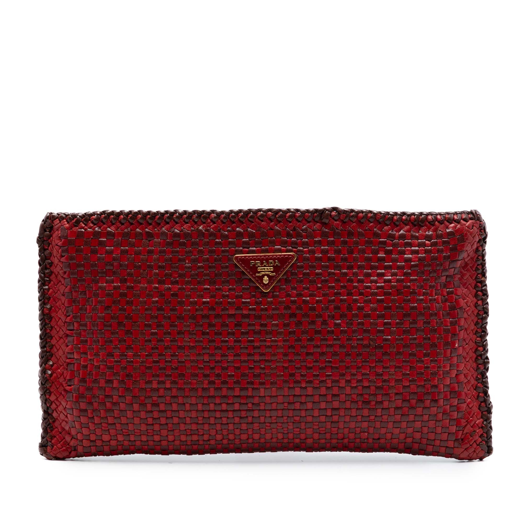 Prada Woven Goatskin Madras Zip Clutch Size ONE SIZE - 1 Thumbnail