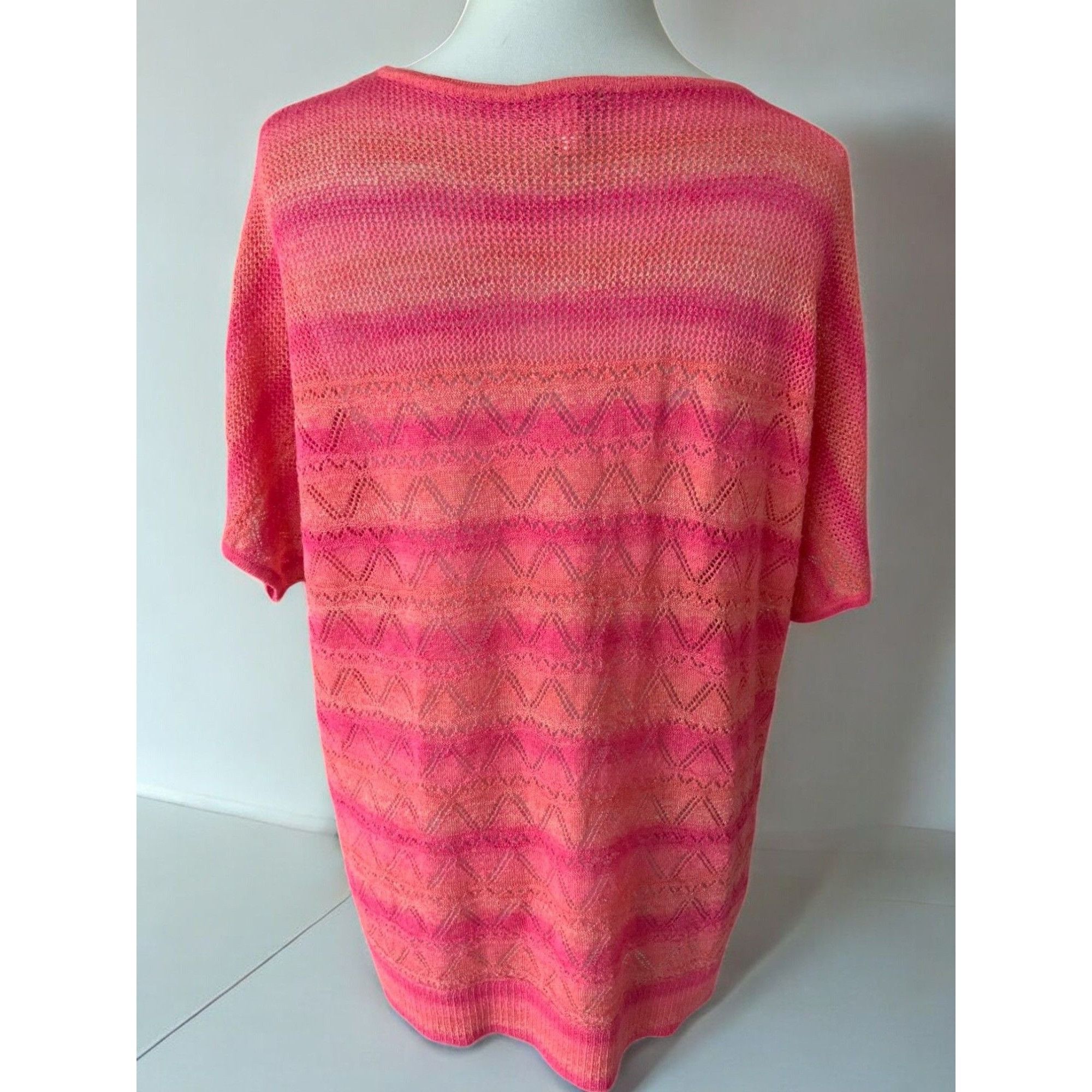 Chicos Chicos Pink Lightweight Knit Short Sleeve Top XL Size XL / US 12-14 / IT 48-50 - 3 Thumbnail