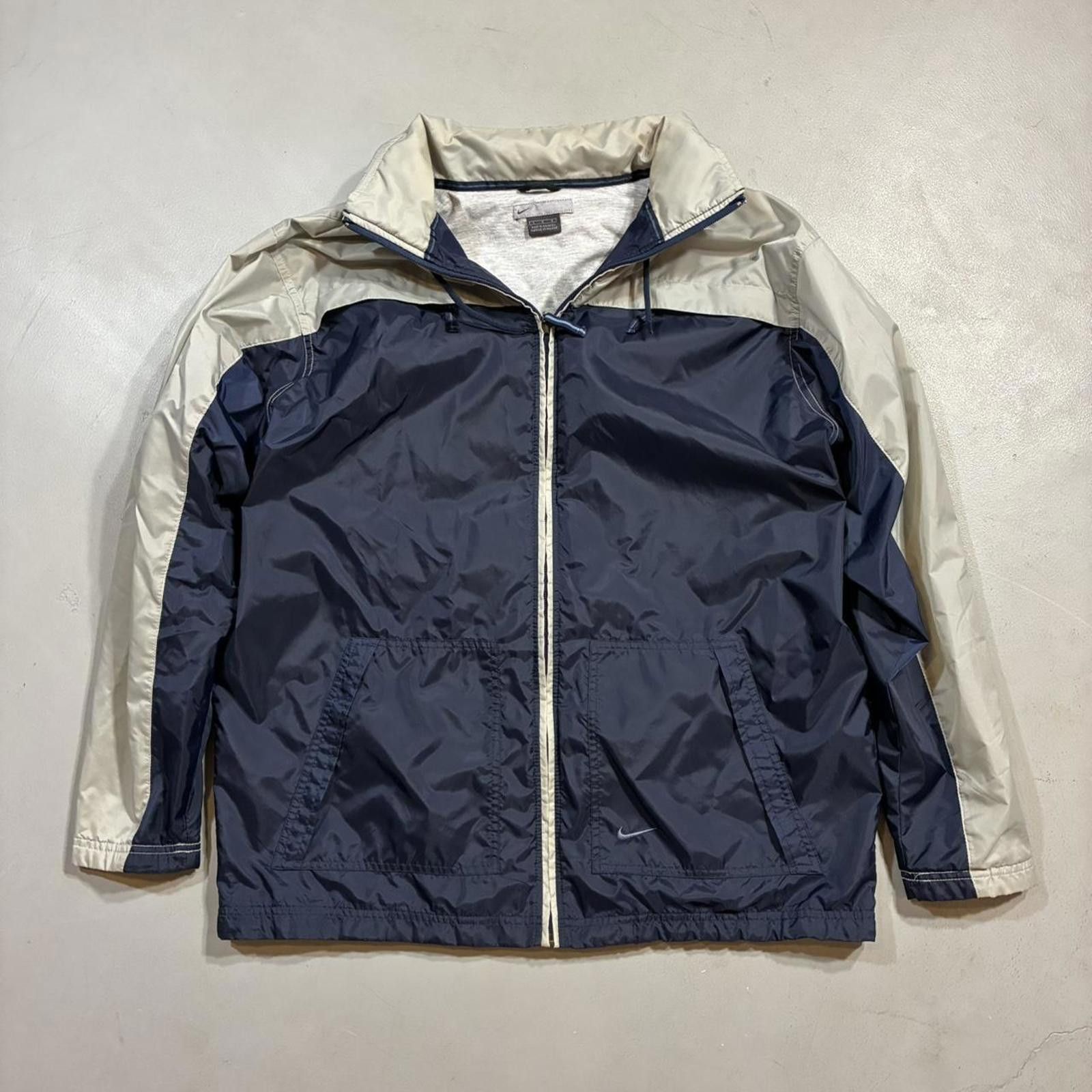 Nike Vintage 00's Nike Men's Silver & Blue Full-Zip Windbreaker Size US L / EU 52-54 / 3 - 1 Thumbnail