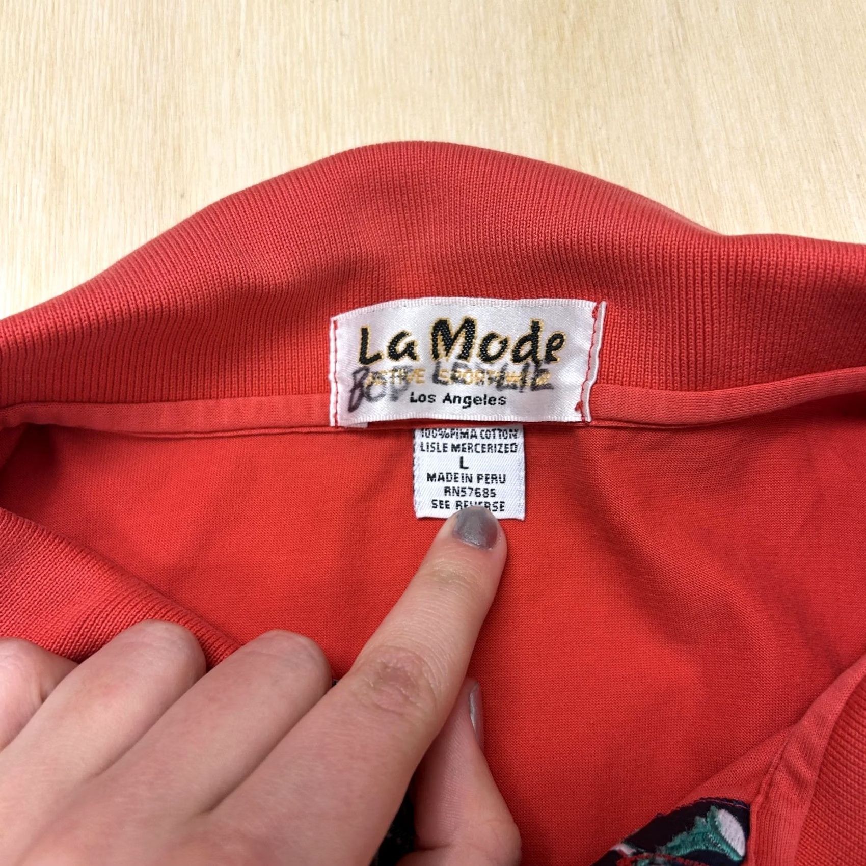 Vintage VINTAGE La Mode Polo Shirt Mens Large Red Harrison Paint Maker Short Sleeve Size US L / EU 52-54 / 3 - 2 Thumbnail