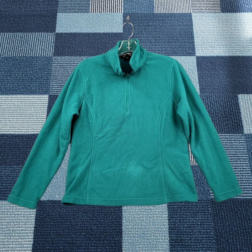 Lands' End Lands' End Sweatshirt Women S Small Green Pullover 1/4 Zip Fleece Travel Outdoor Size S / US 4 / IT 40 - 1 Thumbnail