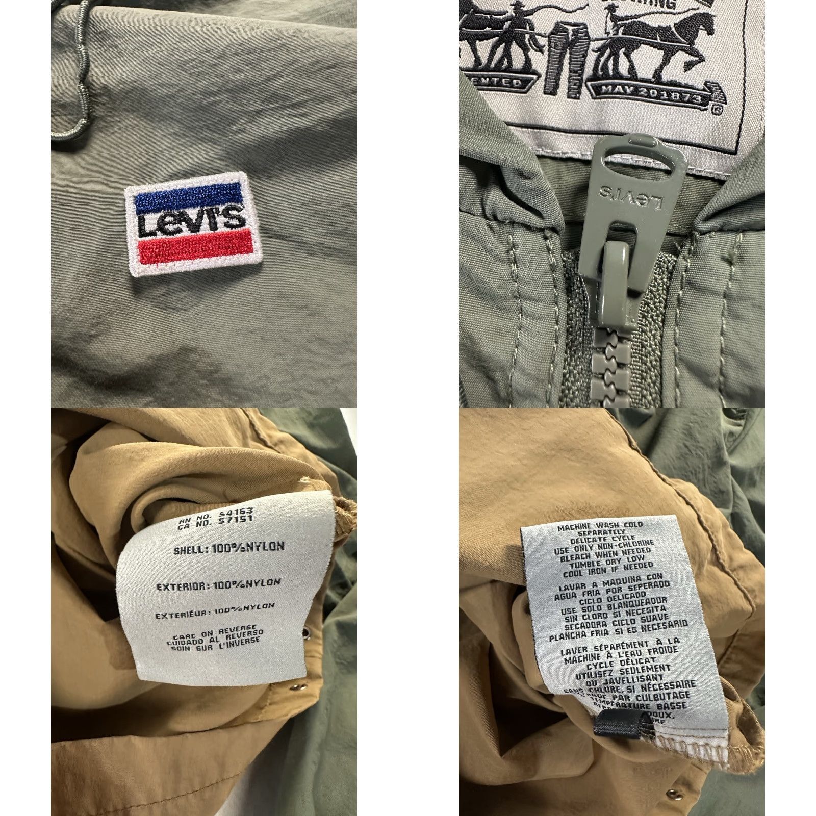 Levi's Levi’s Nylon Pullover Windbreaker Mens Large Olive Tan Relaxed Fit Jacket Size US L / EU 52-54 / 3 - 9 Thumbnail