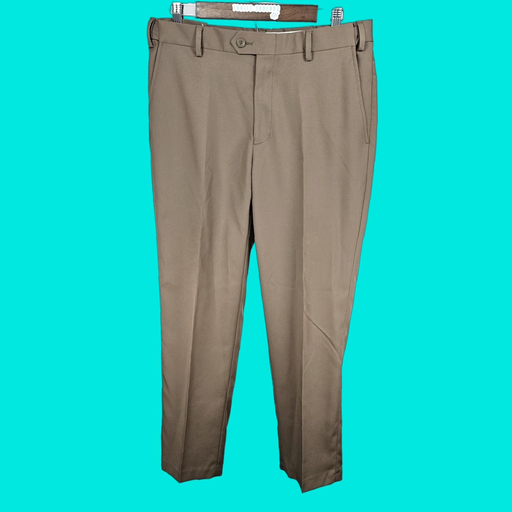 Jos. A. Bank Jos A Bank Brown Traveler Pants Tailored Fit Flat Front Straight Leg Dress 32x30 Size US 32 / EU 48 - 1 Thumbnail