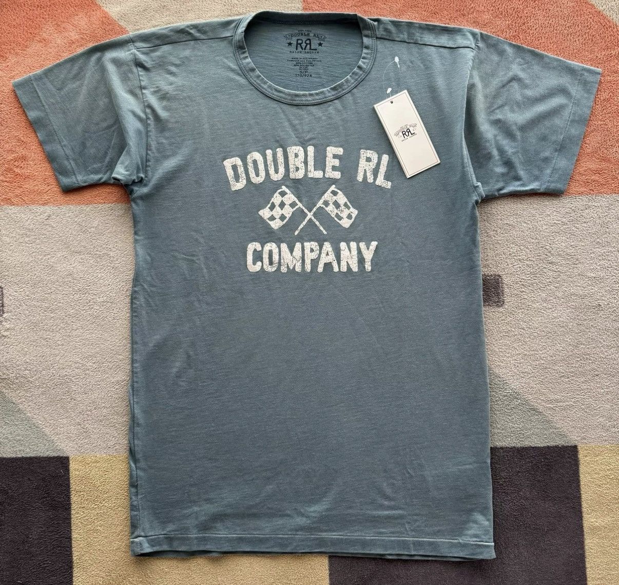 RRL Ralph Lauren RRL Ralph Lauren Double RL Racing Flag Print T-shirt K22 Size US S / EU 44-46 / 1 - 1 Thumbnail