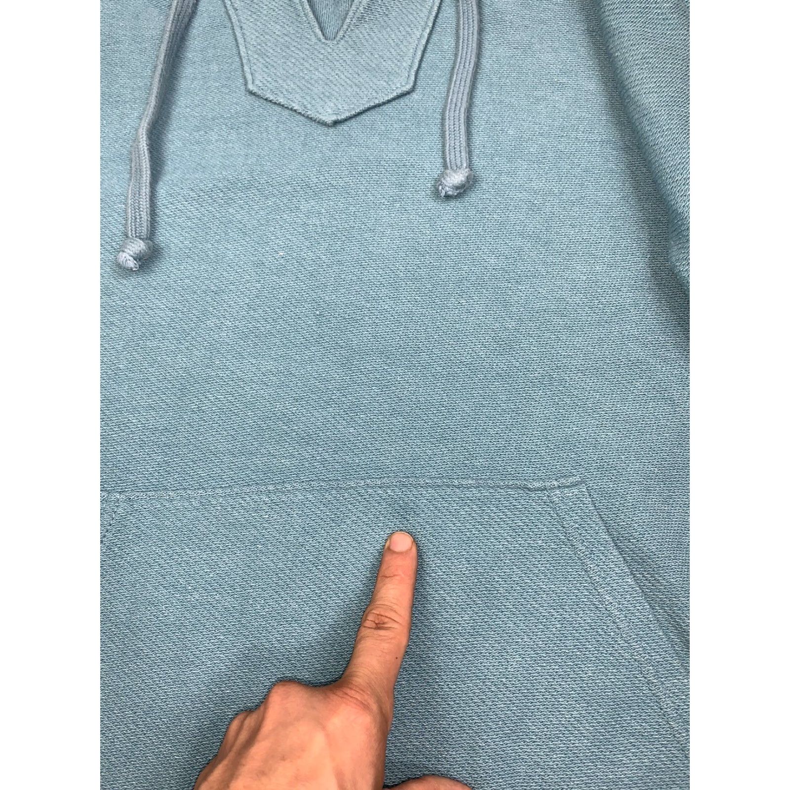 Lucky Brand Lucky Brand Hoodie Mens L Turquoise V-Neck Drawstring Pullover Casual Solid #7195 Size US L / EU 52-54 / 3 - 8 Thumbnail