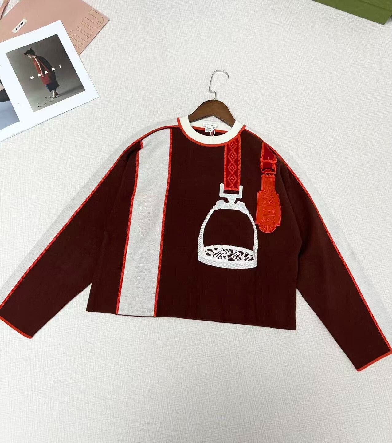 Hermes Hermes Wool Embroidery Long Sleeve Sweater Size XS / US 0-2 / IT 36-38 - 1 Thumbnail