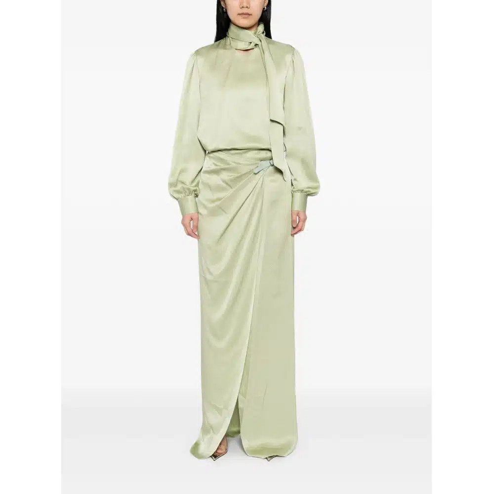 Tom Ford o1loc1c0526 GC5799 Wrap Maxi Skirt in Light Green Size 27" / US 4 / IT 40 - 3 Thumbnail