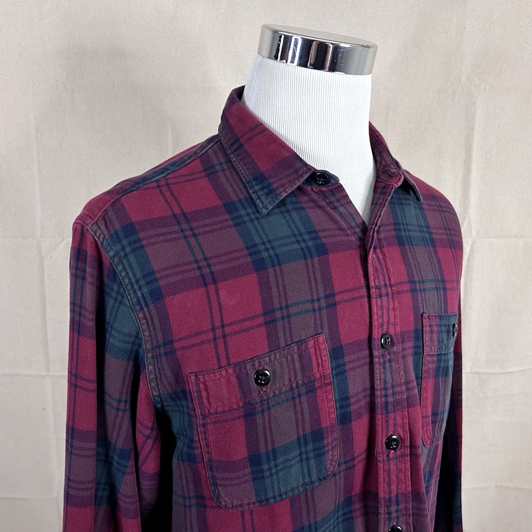 J.Crew J.CREW Button-Front Plaid Flannel Shrit Red Cotton Shirt L Mens Casual 70s N/A Size US L / EU 52-54 / 3 - 2 Thumbnail