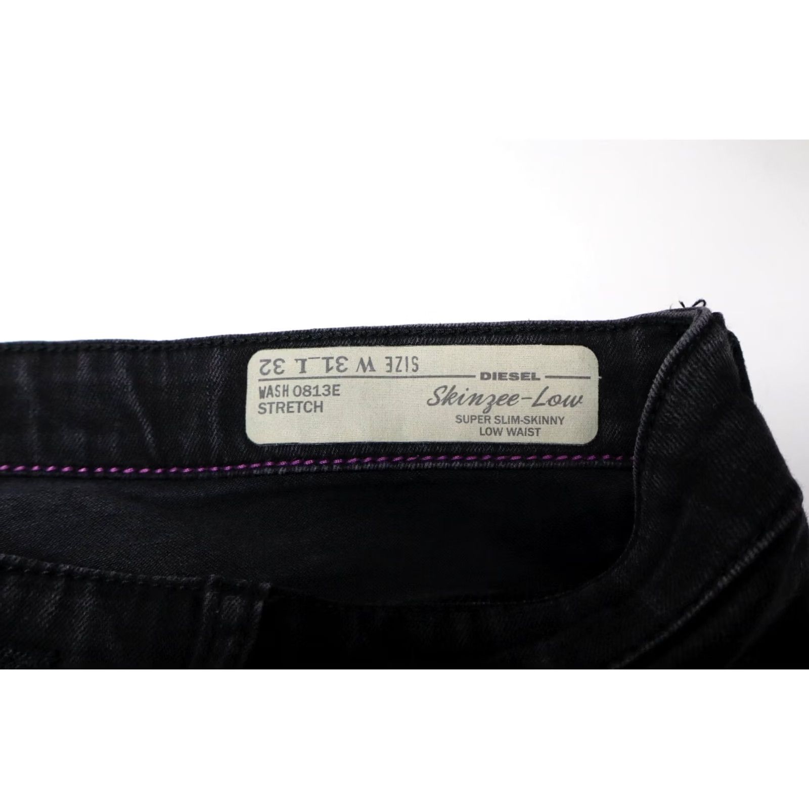 Diesel DIESEL Jeans Women's W31/L32 Skinzee-Low Super Slim-Skinny Low Waist 0813E Black Size 24" / US 00 / IT 34 - 6 Thumbnail