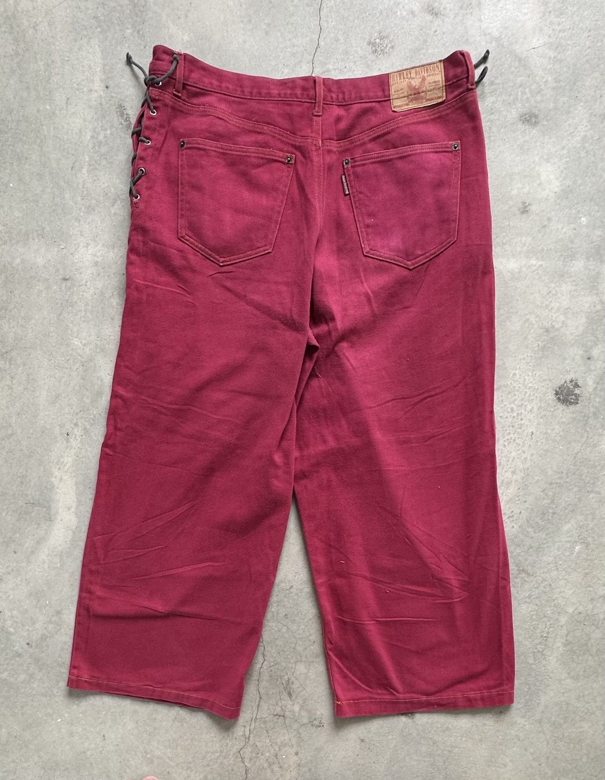 Harley Davidson × Vintage VINTAGE HARLEY DAVIDSON SIDE EYELET LACE UP DENIM PANT Size US 38 / EU 54 - 6 Thumbnail