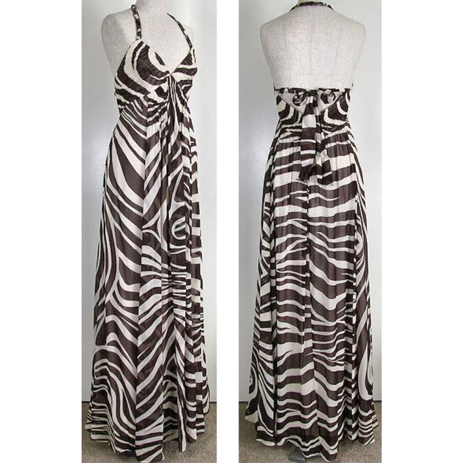 Bcbgmaxazria BCBG MAXAZRIA Silk Maxi Hatler Animal Print Dress Size 10 Size L / US 10 / IT 46 - 4 Thumbnail
