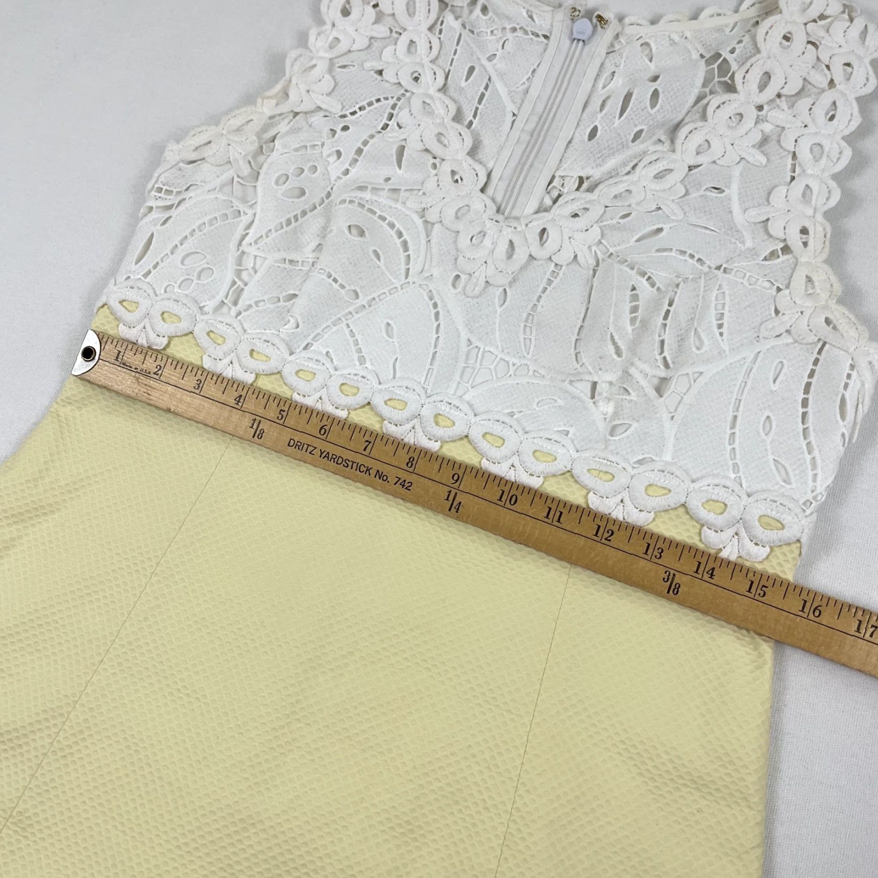 Lilly Pulitzer Lilly Pulitzer Sandi Shift Dress Womens Size 6 Yellow White Stretch Crochet Lace Size M / US 6-8 / IT 42-44 - 6 Thumbnail