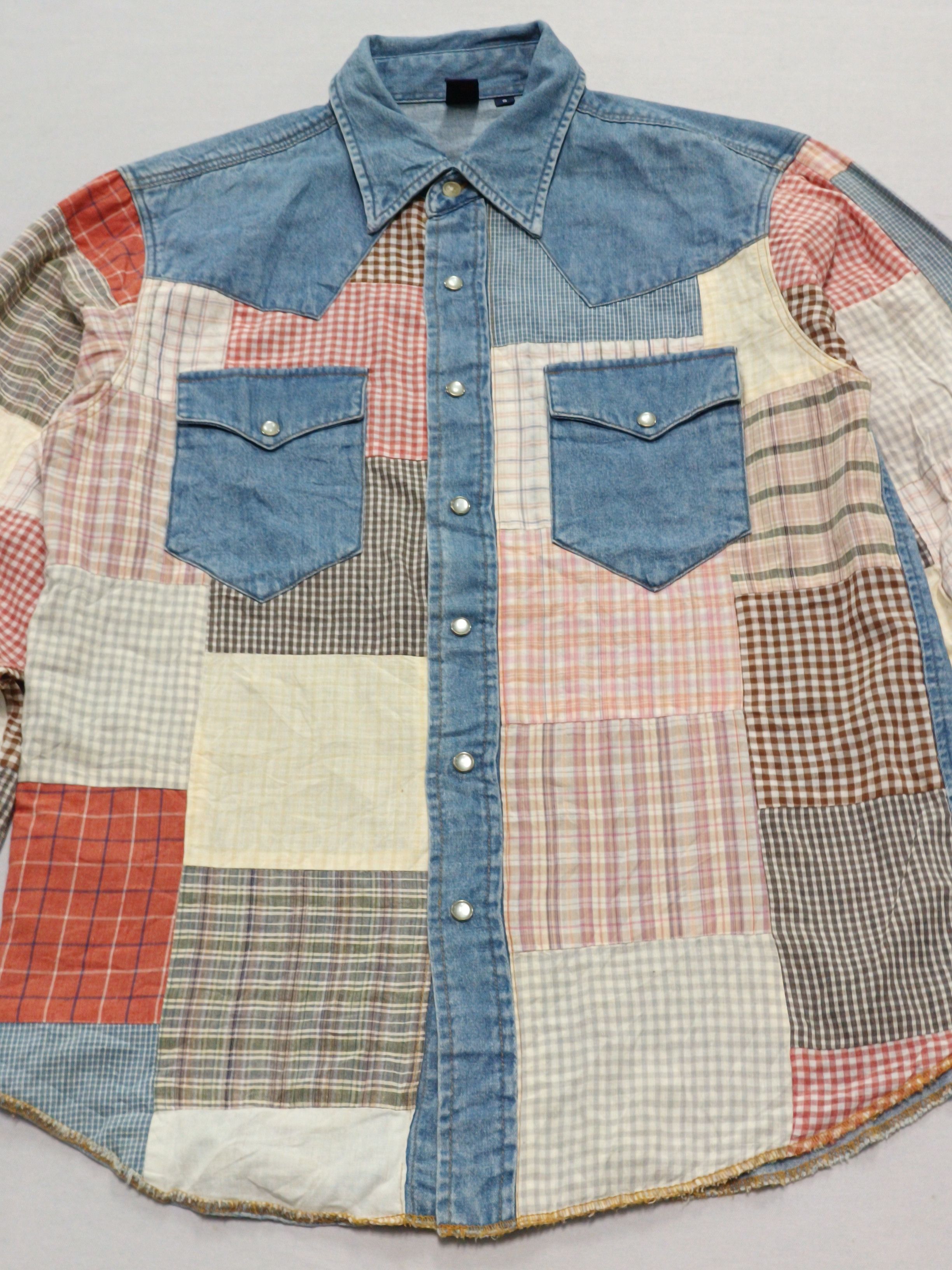 Other Road Runner Patchwork Pearl Snap Button Denim Shirt Size US S / EU 44-46 / 1 - 4 Thumbnail