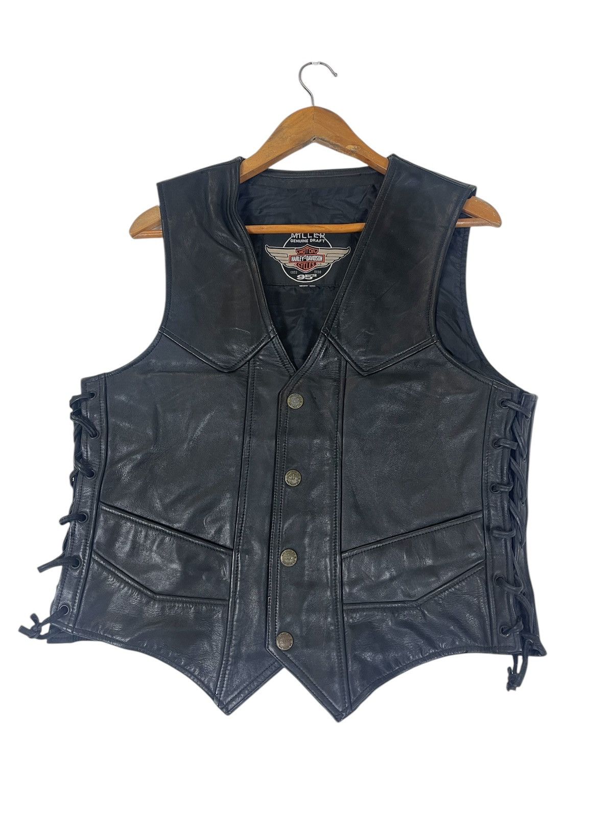 Harley Davidson HARLEY DAVIDSON LEATHER VEST Size US M / EU 48-50 / 2 - 1 Thumbnail