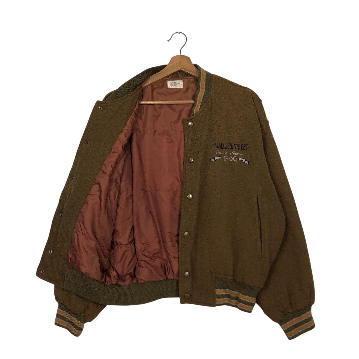 Japanese Brand 📌Rich Brown Bomber Jacket Expressly Big Logo Issey Miyake Size US M / EU 48-50 / 2 - 12 Thumbnail