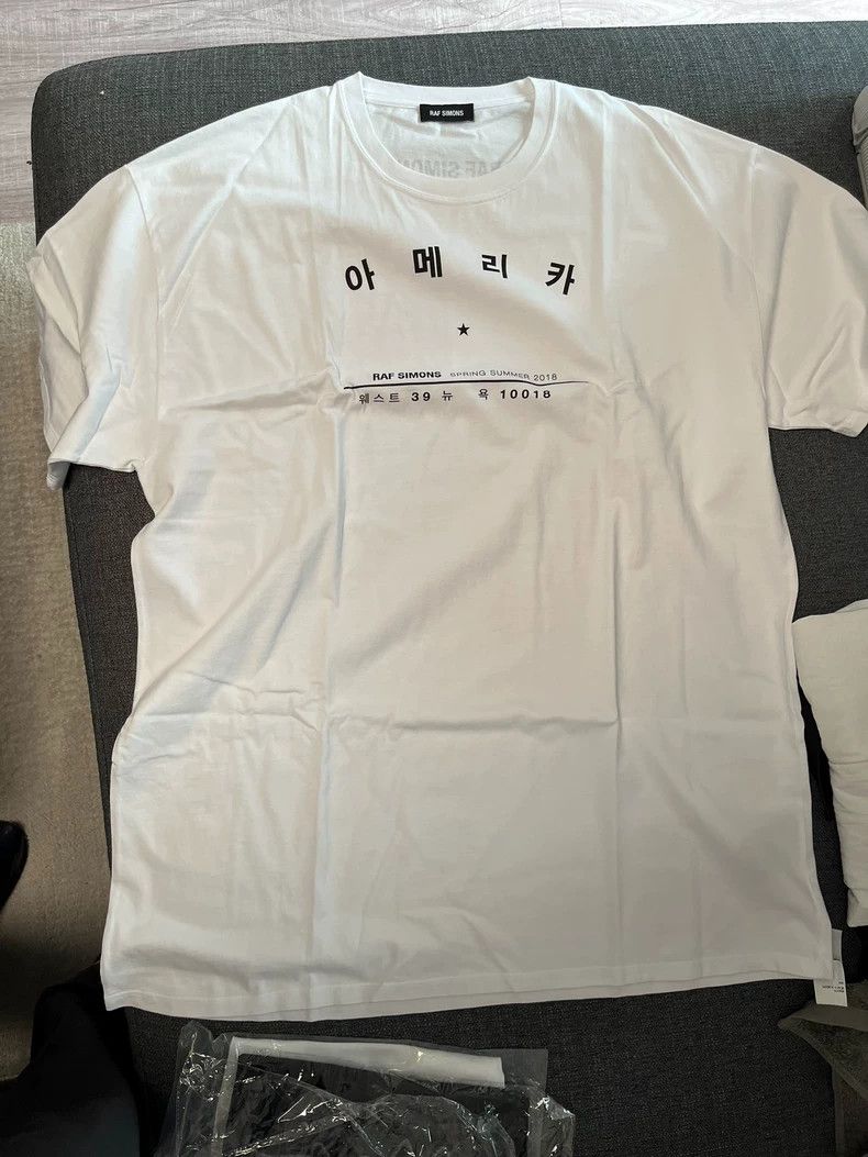 Raf Simons Raf simons 18ss white Korean slogan short sleeves Size US XL / EU 56 / 4 - 1 Thumbnail