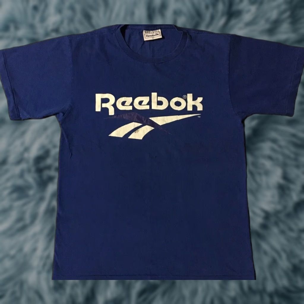 Reebok VINTAGE Reebok T-Shirt M USA Track Hip Hop Grunge PE Skate Surf 90s 80s Snike Blue USA Men M Shirt Size US M / EU 48-50 / 2 - 1 Thumbnail
