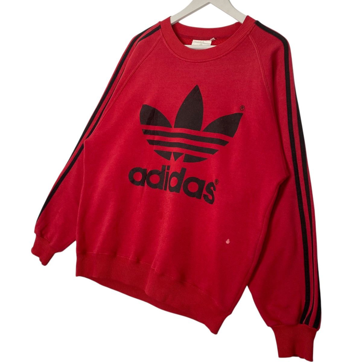 Adidas Vintage Adidas Big Logo Printed Sweatshirt Red Size L Size US L / EU 52-54 / 3 - 2 Thumbnail