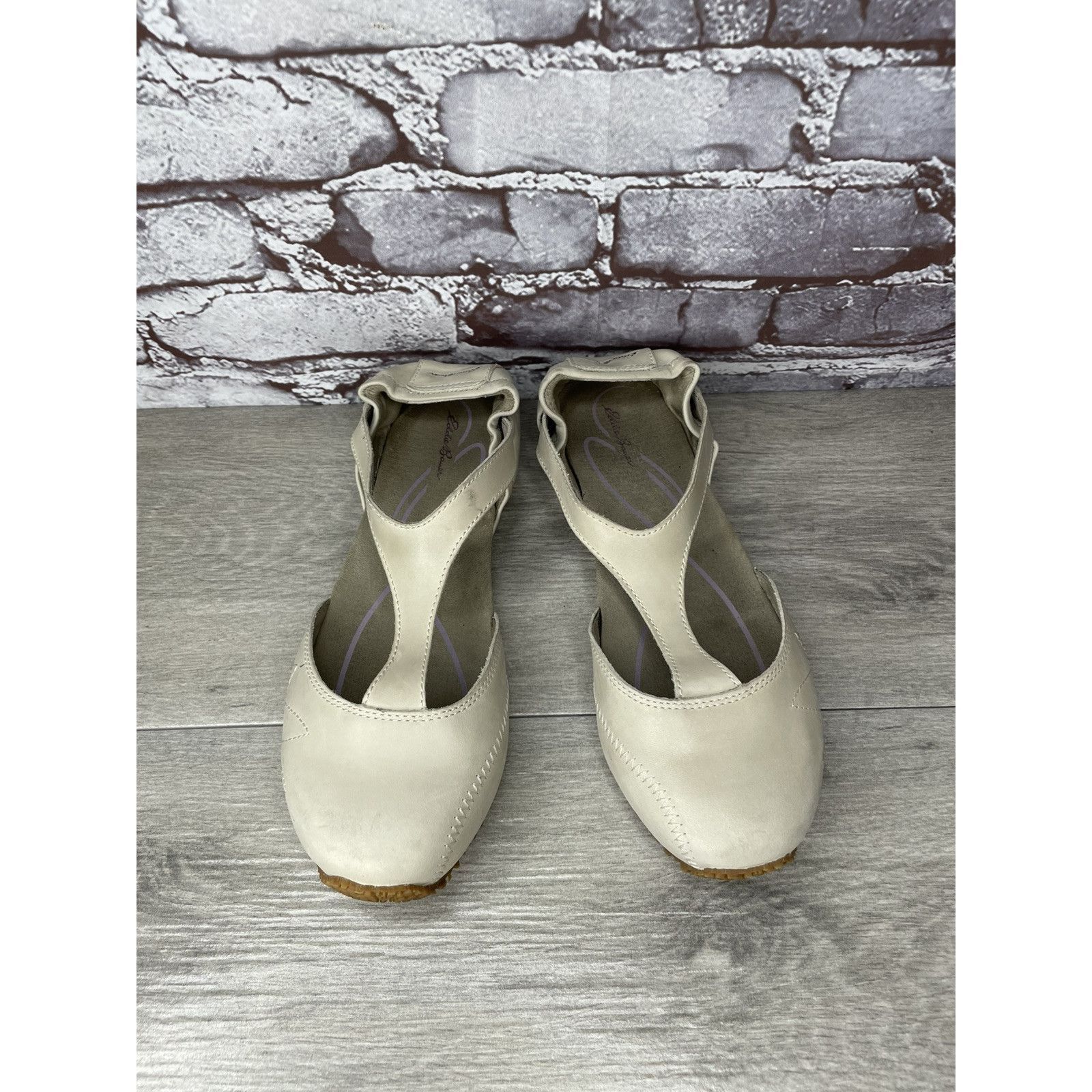 Eddie Bauer Eddie Bauer Beige Ivory Leather Closed Clogs Athletic Shoes Size US 10 / IT 40 - 9 Thumbnail