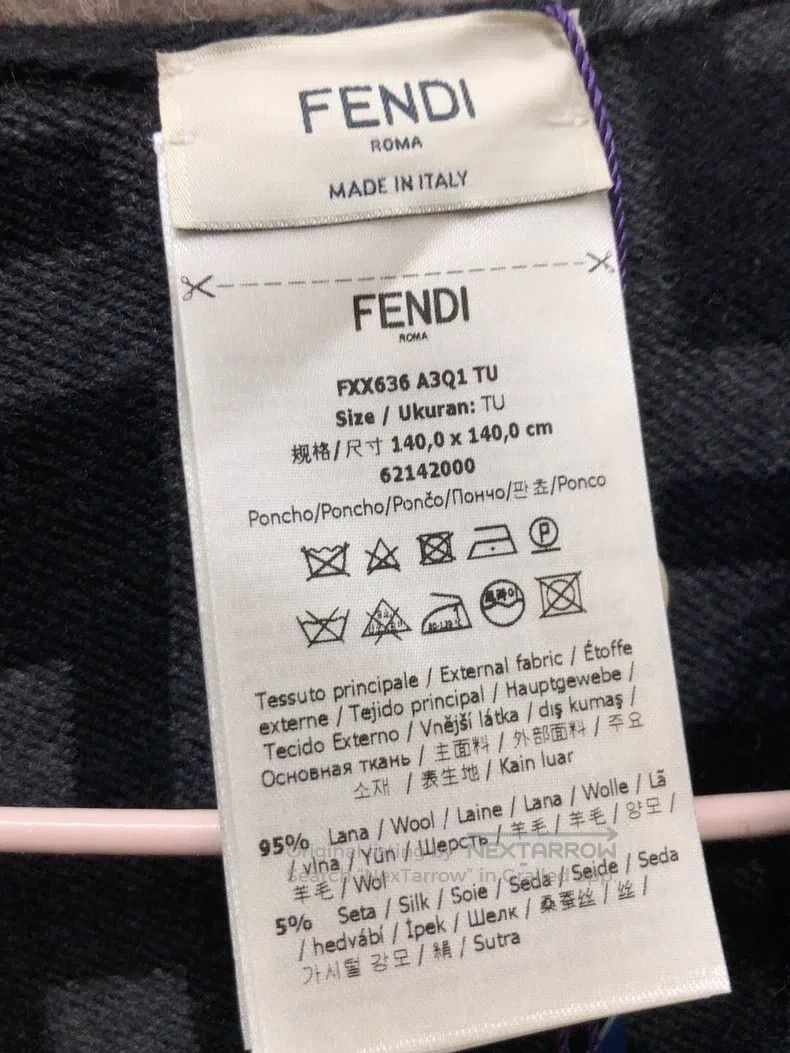 Fendi Fendi size 140*140cm Pashmina/Shades of Brown, Black, and G Size ONE SIZE - 8 Thumbnail