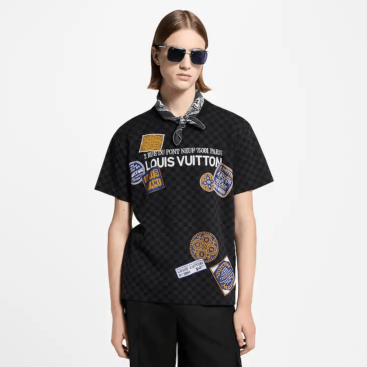Louis Vuitton Damier Short-Sleeved Signature Crewneck Size US M / EU 48-50 / 2 - 2 Thumbnail