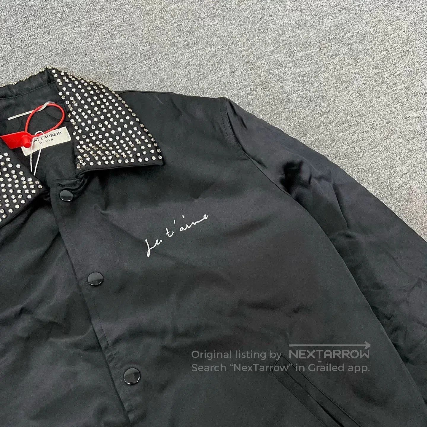 Saint Laurent Paris Saint Laurent Rhinestone Lapel Satin Baseball Jacket. Size US S / EU 44-46 / 1 - 8 Thumbnail
