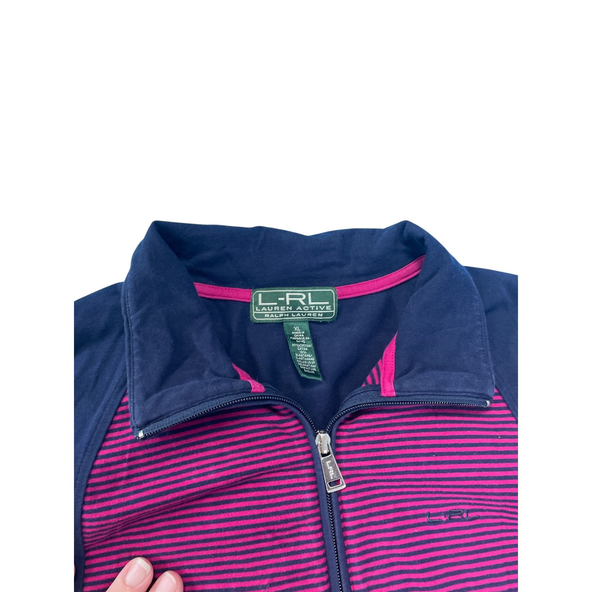 Lauren Ralph Lauren Lauren Ralph Lauren Active Womens Pink Blue Striped Full-zip Size XL / US 12-14 / IT 48-50 - 5 Thumbnail