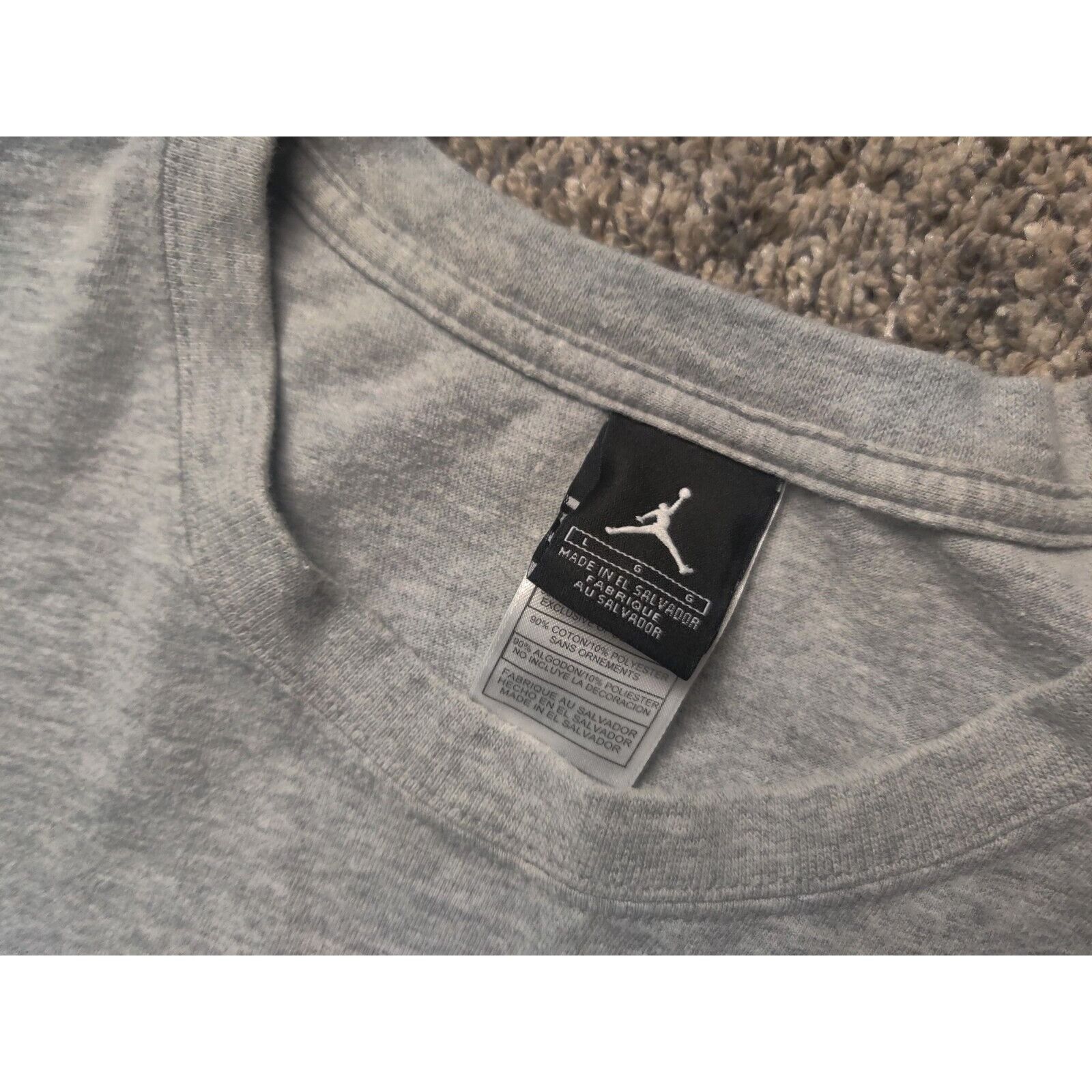 Jordan Brand Air Jordan Shirt Adult Mens Large Gray Spell Out Size US L / EU 52-54 / 3 - 3 Thumbnail