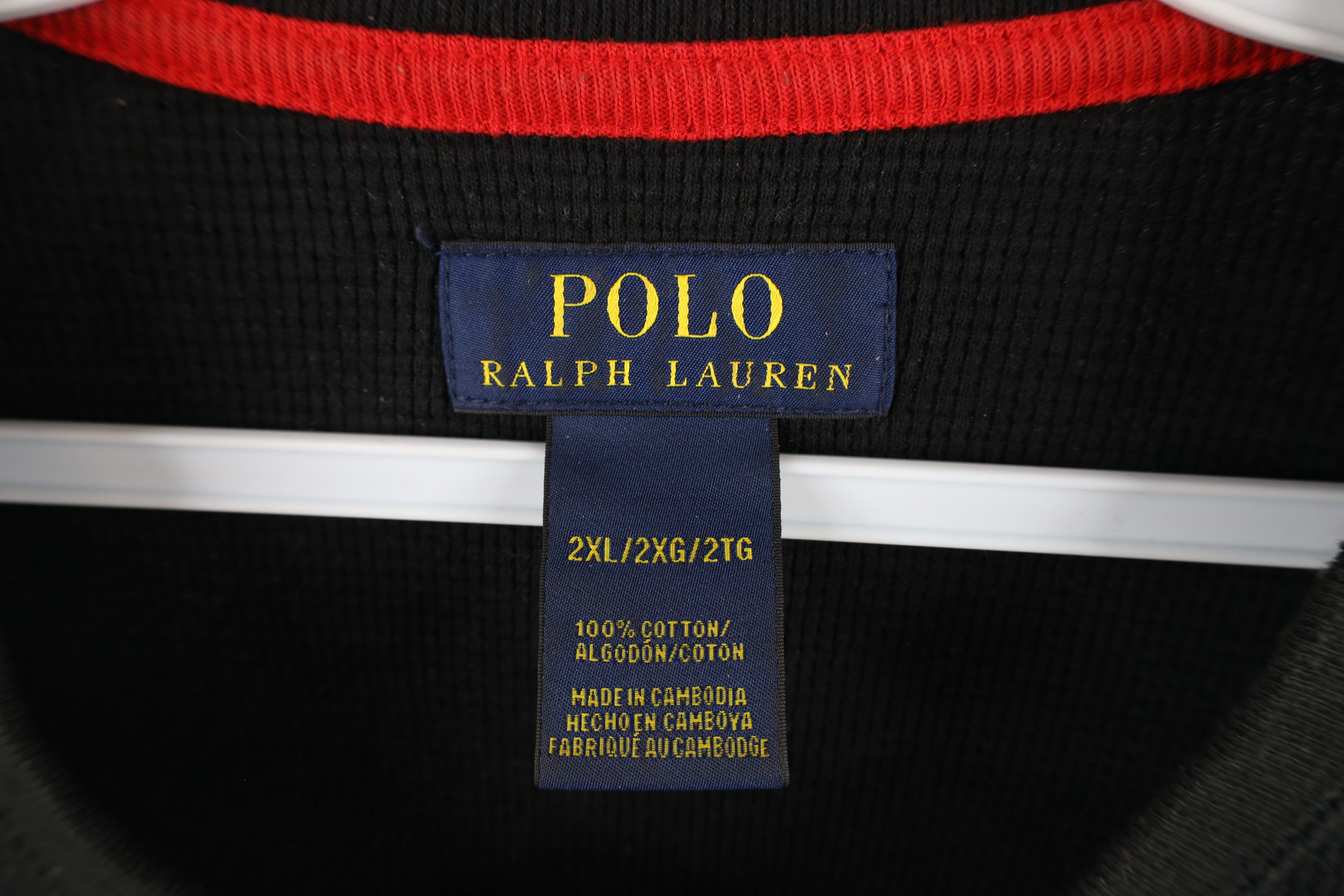 Ralph Lauren Vintage Ralph Lauren Waffle Knit Long Sleeve T-Shirt Black Size US XXL / EU 58 / 5 - 7 Thumbnail