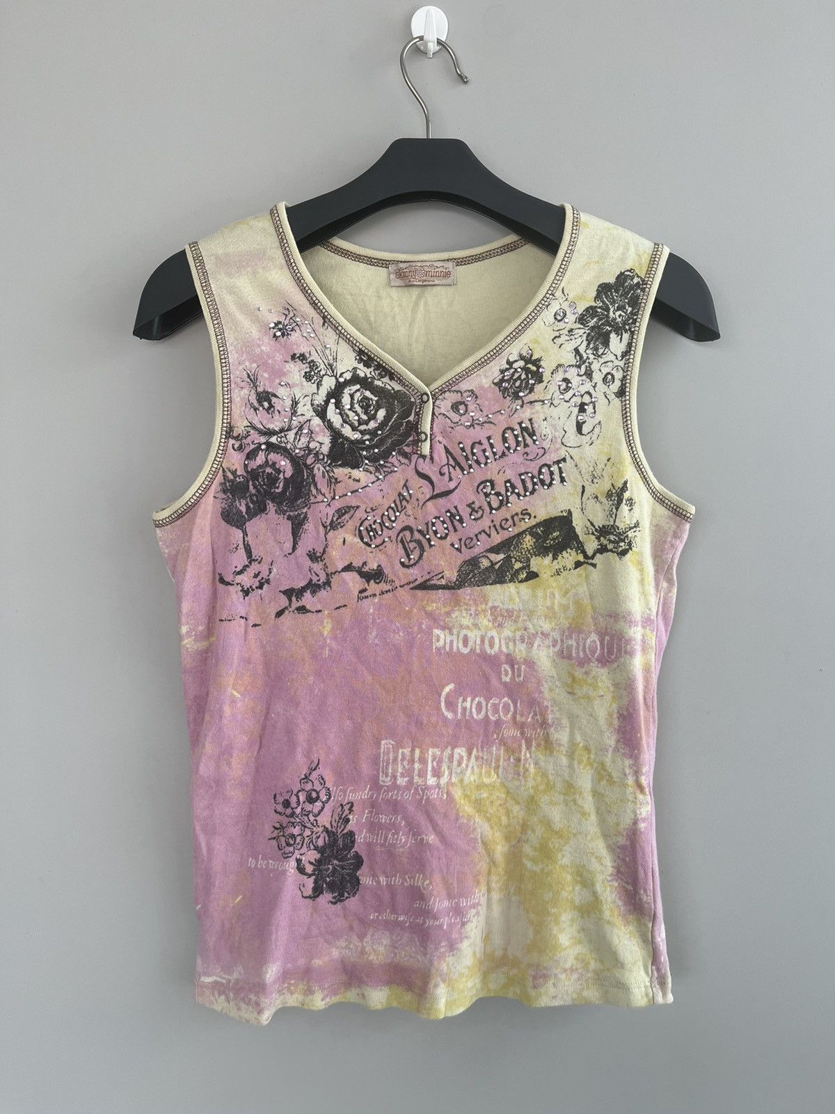 If Six Was Nine Skinny Minnie Tank Tops Y2k Poem Abstract Size L / US 10 / IT 46 - 1 Thumbnail