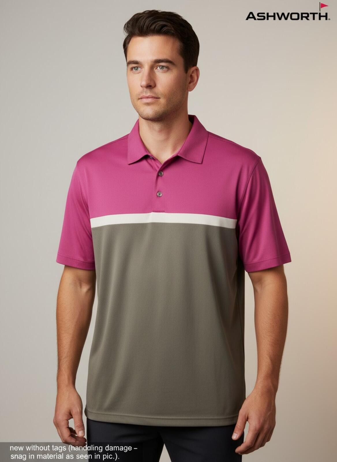 Ashworth Ashworth Men's Colorblock Polo Shirt Size XL Size US XL / EU 56 / 4 - 1 Thumbnail