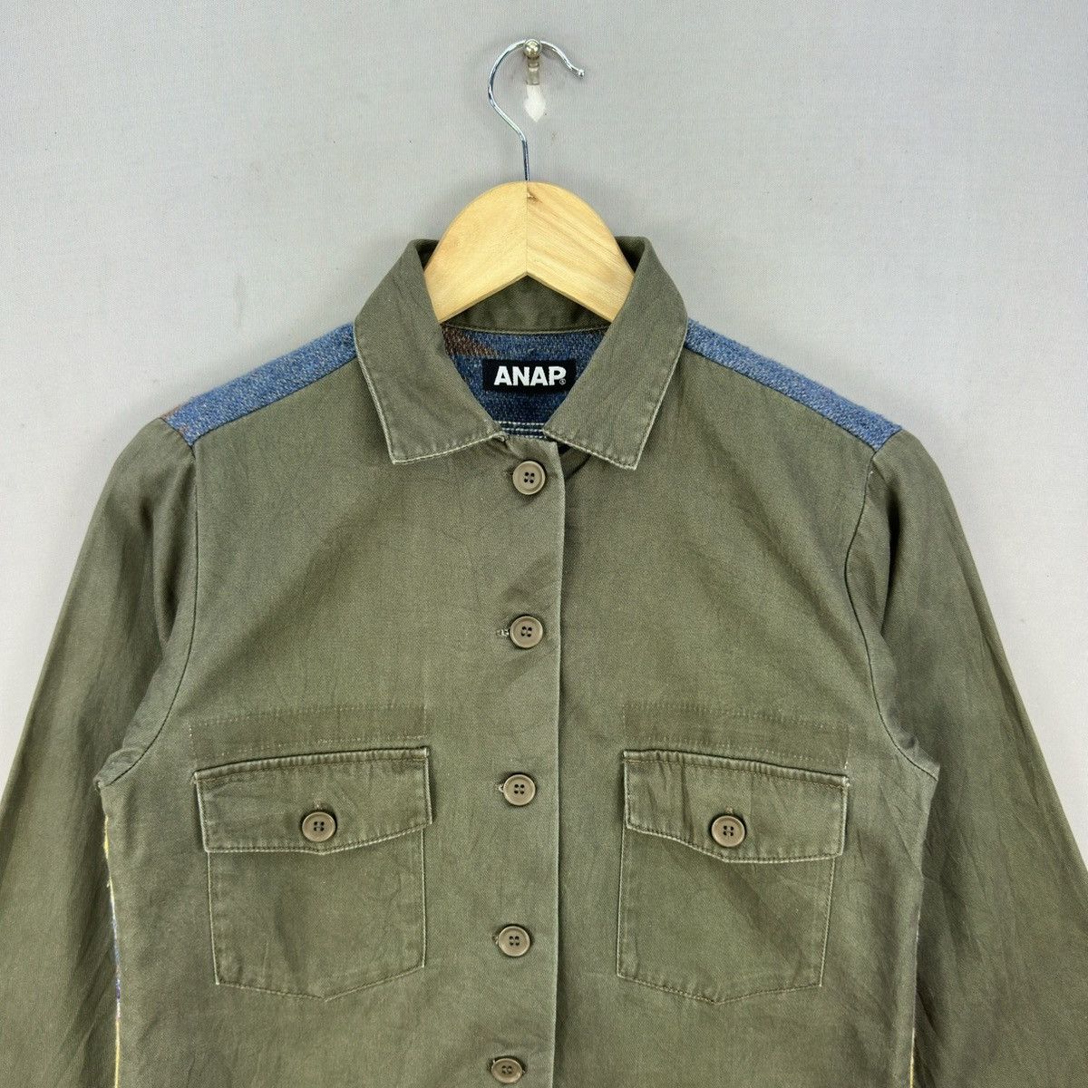 Japanese Brand Vintage 2000s Anap Army Navajo Hybrid Button Up Shirt Size US XS / EU 42 / 0 - 4 Thumbnail