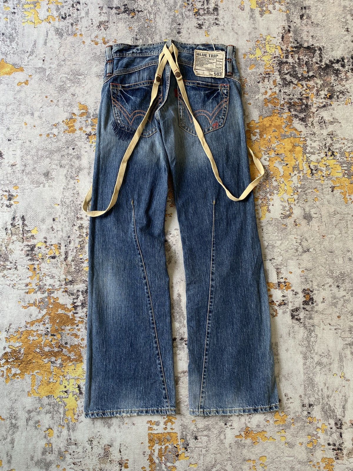 Japanese Brand Edwin 503 Japan Distressed Flare Denim Size US 30 / EU 46 - 1 Thumbnail
