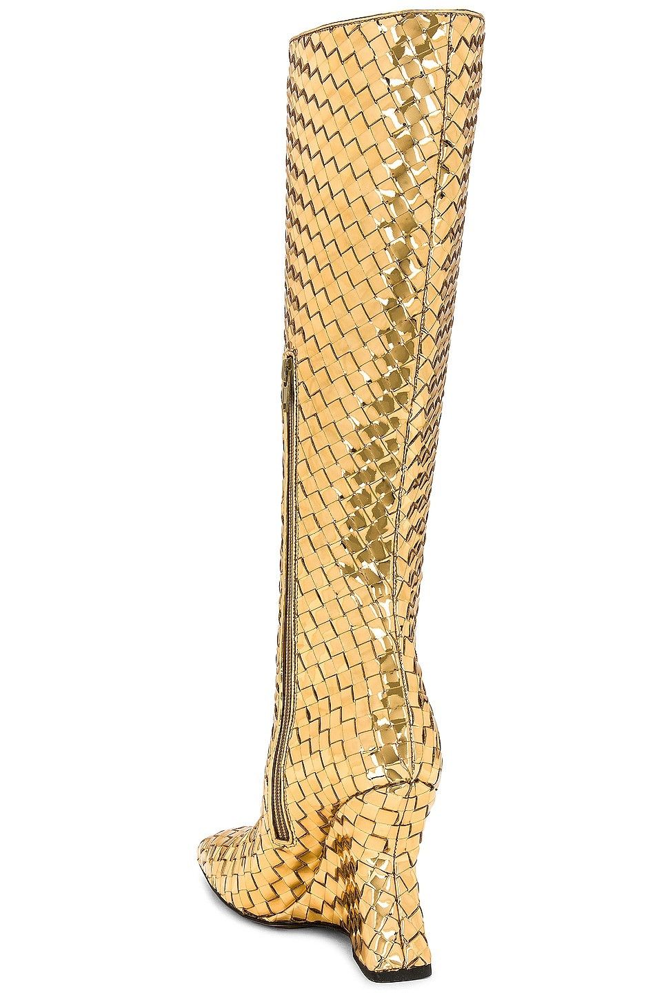 Bottega Veneta o1n1vont1124 Comet Wedge Boots in Gold Size US 10 / IT 40 - 3 Thumbnail