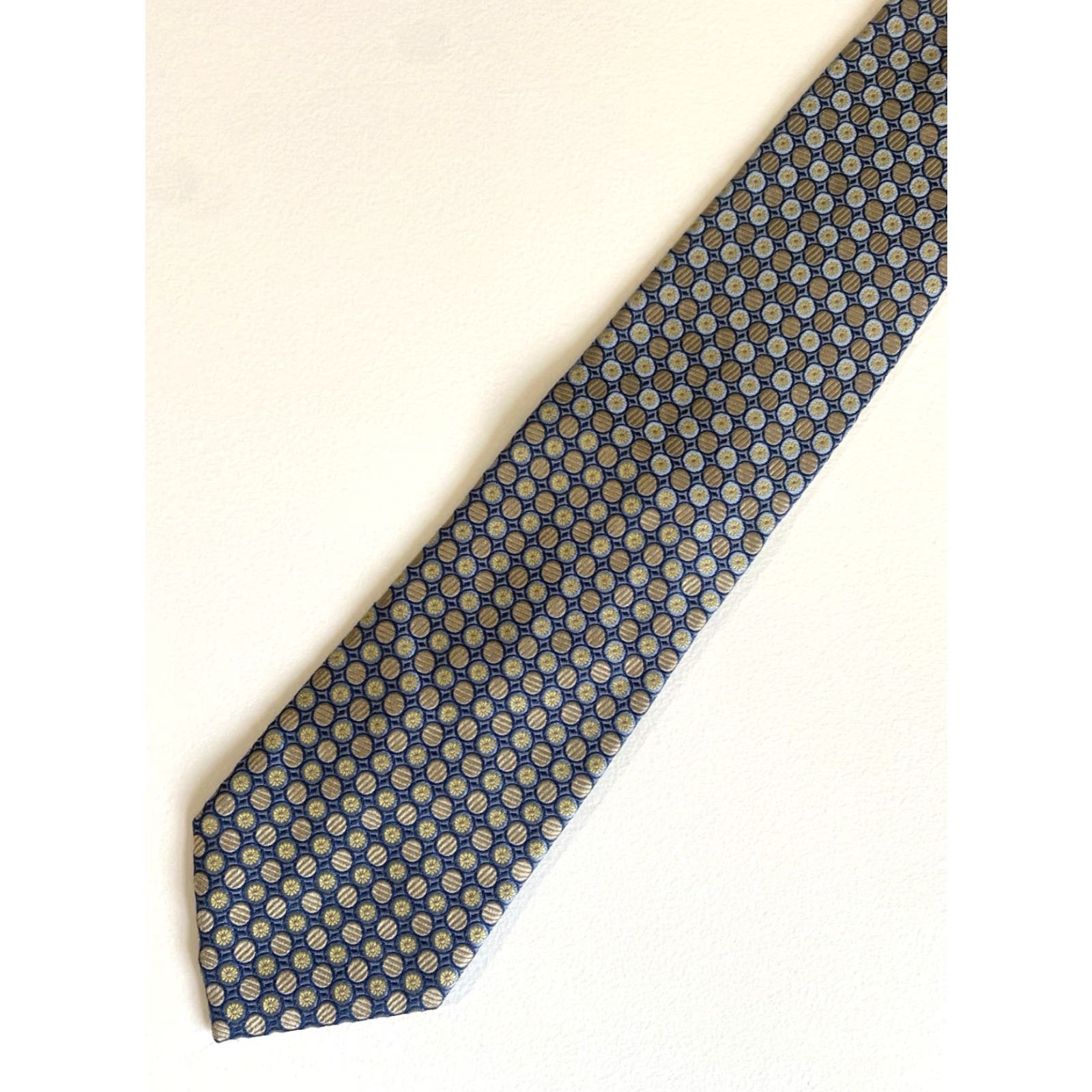 Vintage Zaharoff Signature Luxury Silk Tie Geometric Woven Made in Italy Size ONE SIZE - 3 Thumbnail