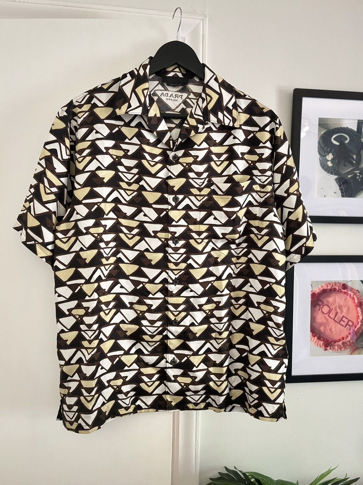 $1950 PRADA SILK BOWLING SHIRT