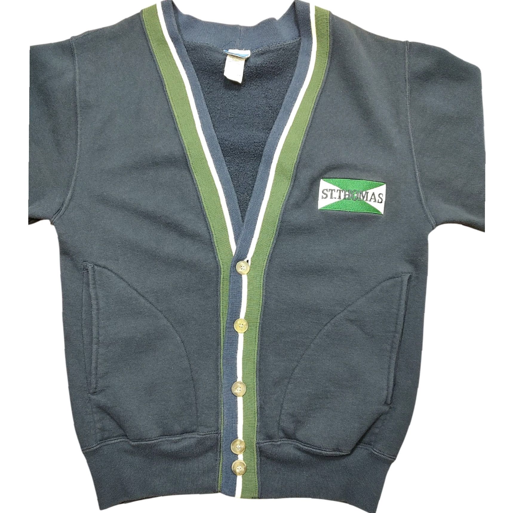 Champion VINTAGE Champion Cardigan Mens L Navy St Thomas Embroidered Logo Made In USA 80s Size US L / EU 52-54 / 3 - 2 Thumbnail