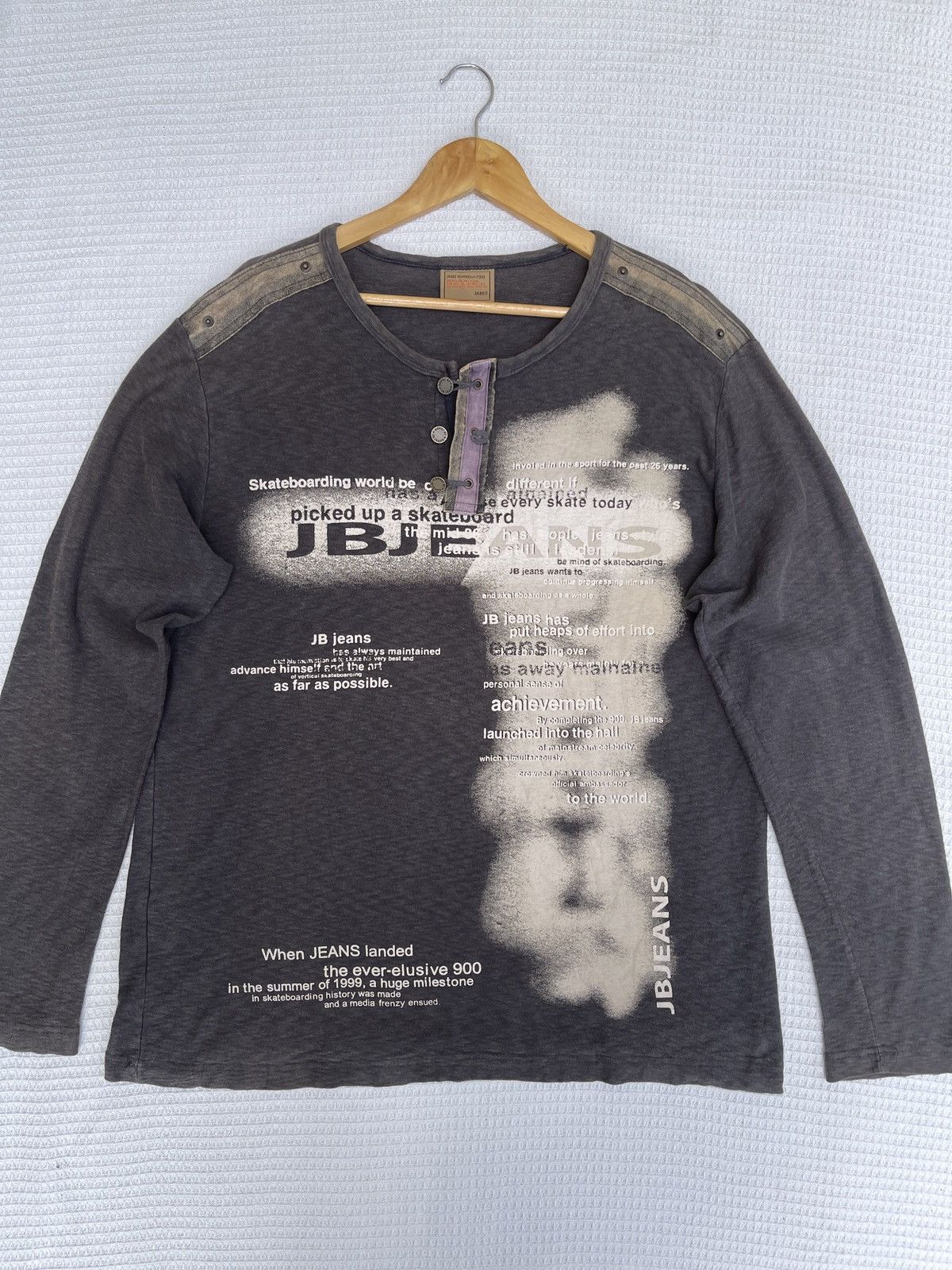 If Six Was Nine LastDrop🔥Vtg Jabez Homme Neo Half Zipper Long Sleeve T-Shirt Size US XL / EU 56 / 4 - 4 Thumbnail
