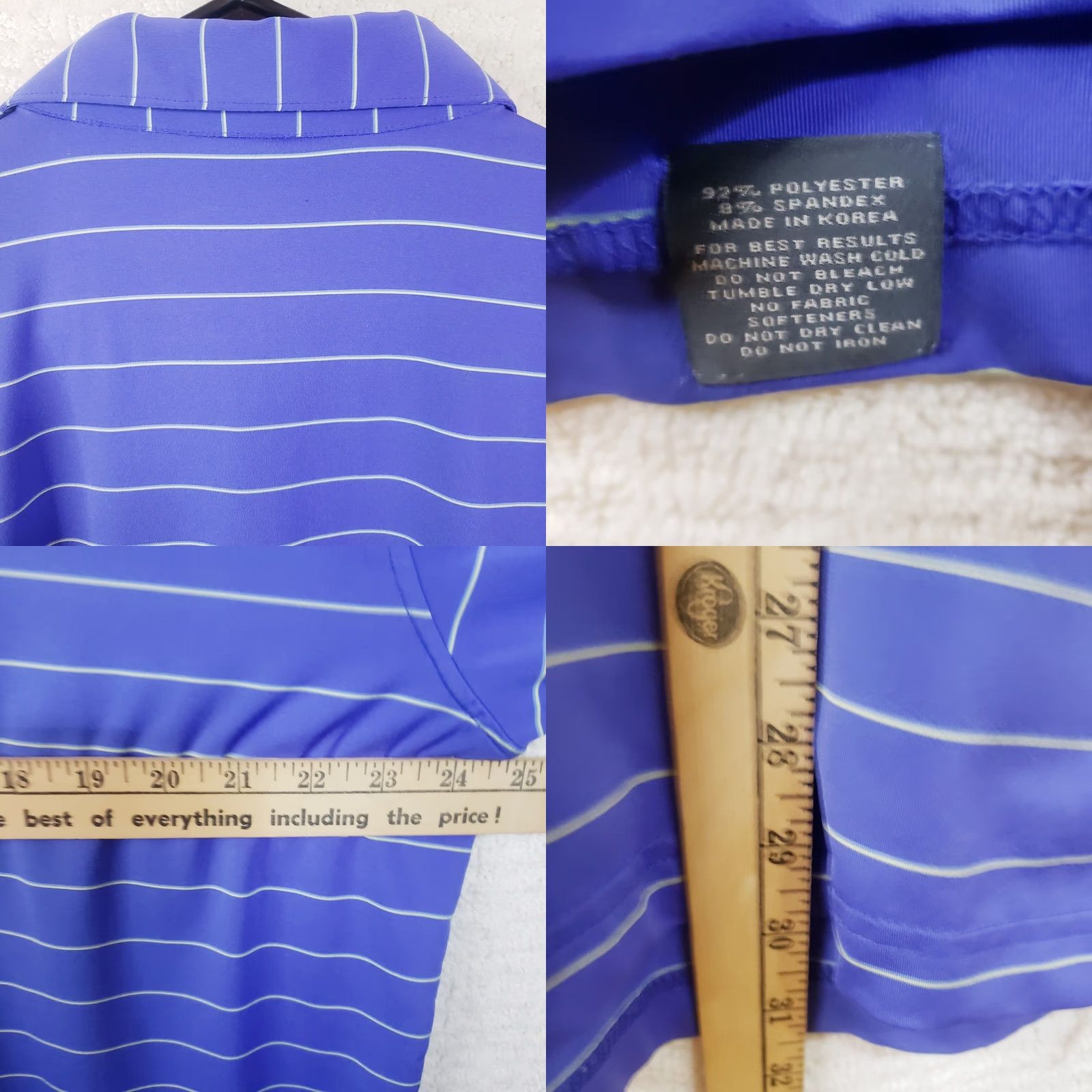 Vintage Turtleson Polo Shirt Mens Large Striped Purple Cobblestone Logo Golf Performance Short Sleeve Size US L / EU 52-54 / 3 - 9 Thumbnail