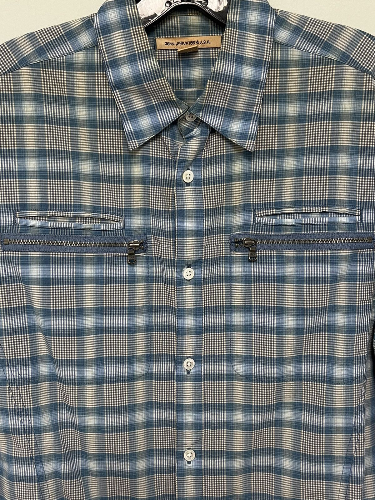 John Varvatos Zipped Pockets Shirt. Blue. Small Size US S / EU 44-46 / 1 - 2 Thumbnail