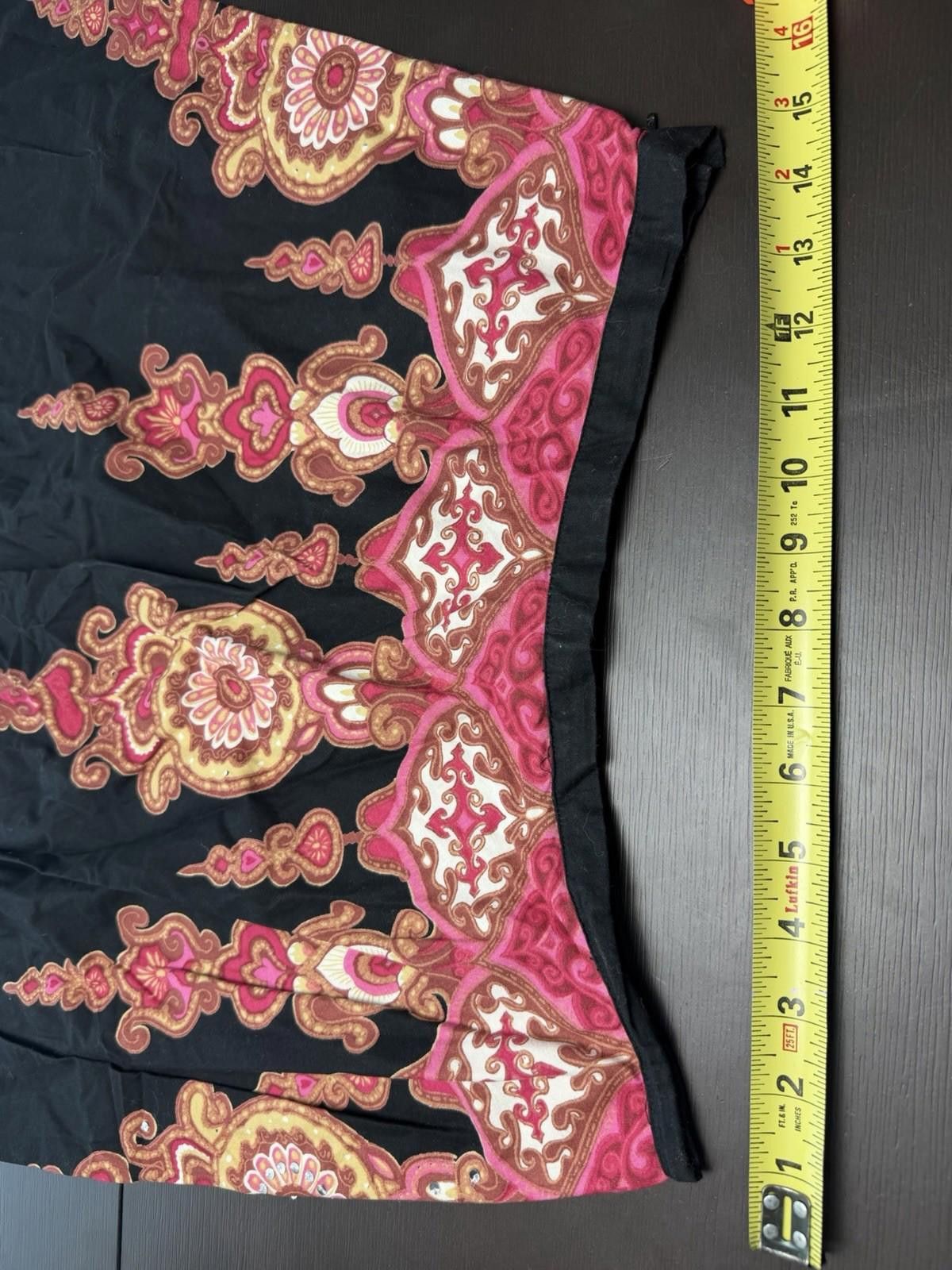 Palm Angels Angie Y2K Boho Midi Skirt M Black Pink Paisley Size 32" / US 10 / IT 46 - 4 Thumbnail