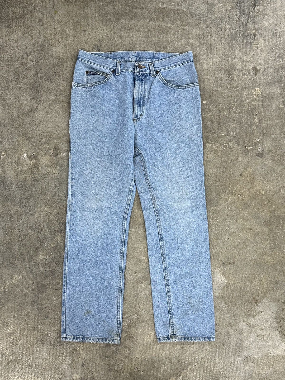 Lee × Vintage Vintage 90s Lee Blue Denim Button Fly Jeans ~READ Size US 32 / EU 48 - 1 Thumbnail