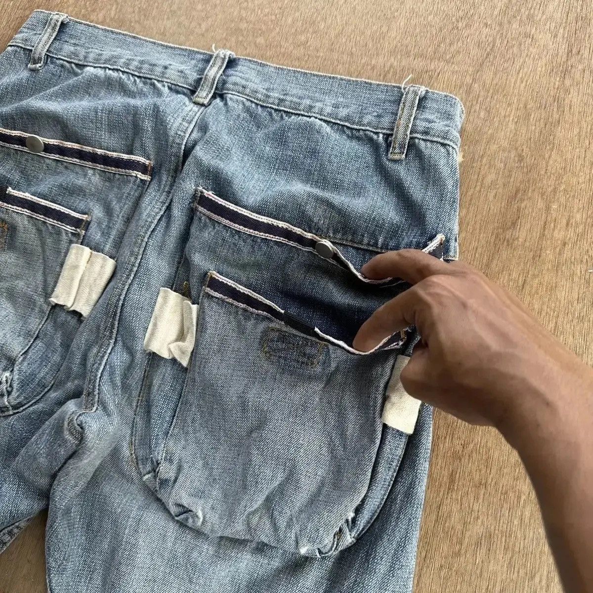 If Six Was Nine STEALS VINTAGE AFT JEAN REDLINE CURVE/BANANA LEG DENIM PANTS Size US 30 / EU 46 - 15 Thumbnail