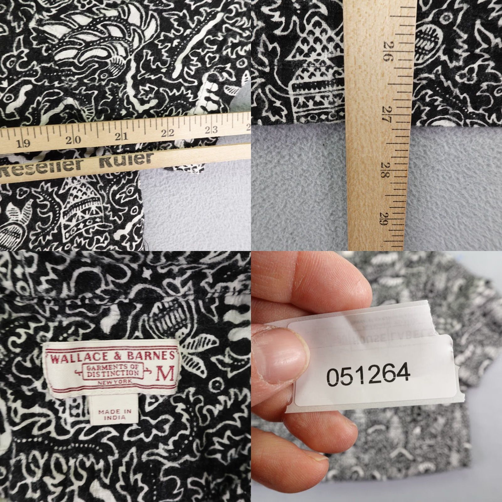Wallace & Barnes VINTAGE Wallace & Barnes Shirt Men’s Medium Black White Geometric Button-Up Short Sleeve Casual 90s Theme Mens Size US M / EU 48-50 / 2 - 8 Thumbnail